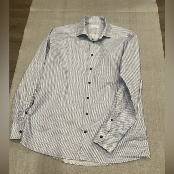 [17/43]ETON Men's Blue Floral Patterned Contemporary Dress Shirt Romania - Picture 1 of 8